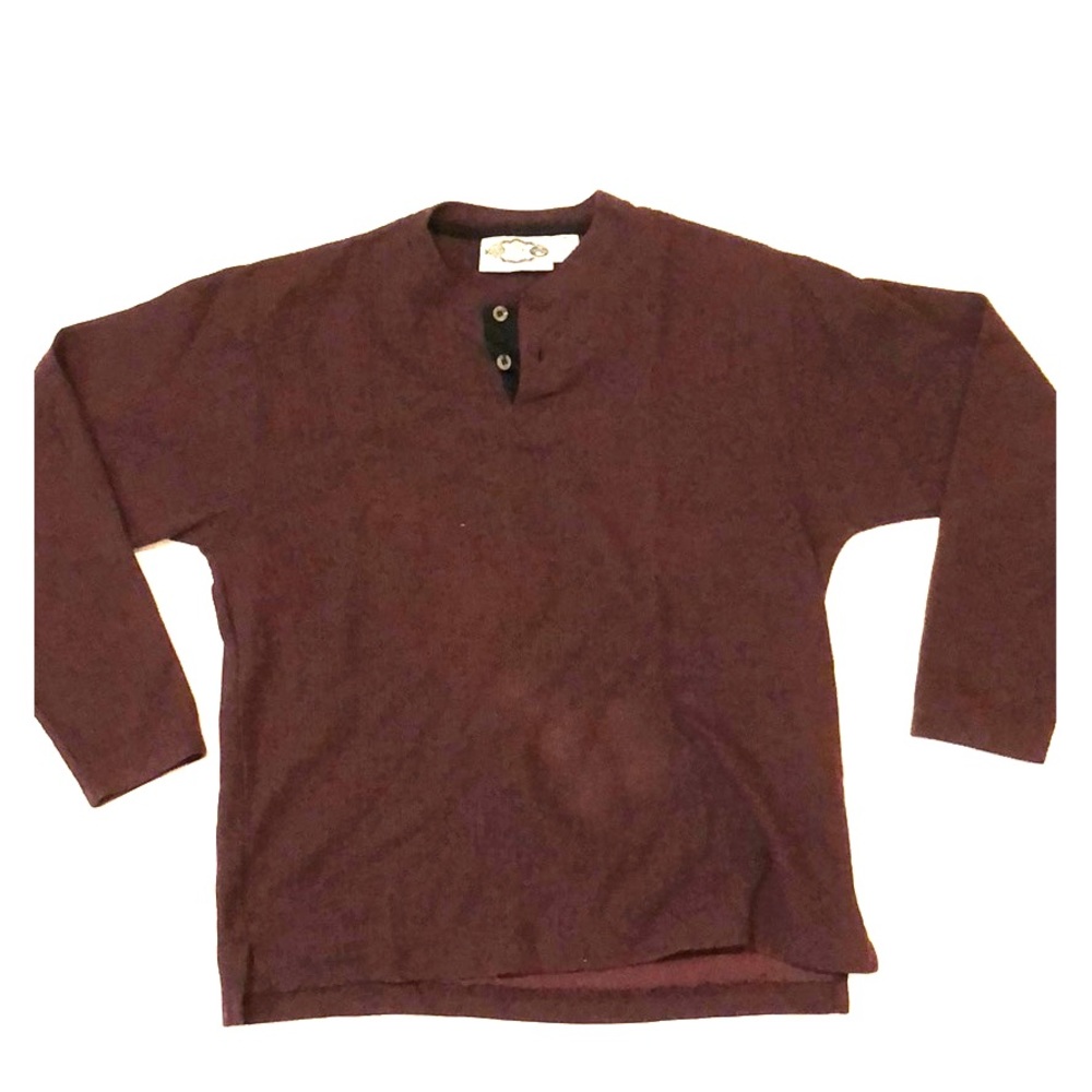 Men’s Long-sleeved pullover Henley style shirt M